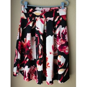 $one day only$Red floral midi skirt